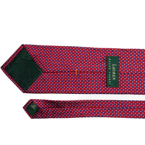 Lauren Ralph Lauren Red,‎ Blue, and White Silk Necktie, EUC - Picture 2 of 6